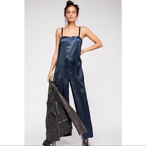 Free People Time to Shine Satin Jumpsuit